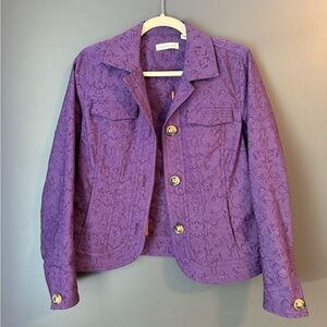 Coldwater Creek Purple Blazer. Size 8. Beautiful floral print.